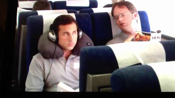 michael and dwight on a plane